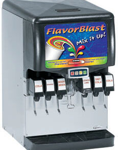 flavor blast drink dispenser with 6 outlets and ice dispenser