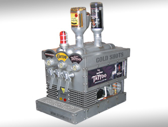 prototype of cold shot machine with three dispensers