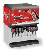 red coca cola machine for dispensing soda pop drinks